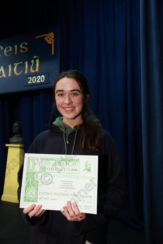 Feis10032020Tues095 
 95
Distinction for Gráinne Myers from Mallow.

Class:325: “The Kilbrogan Perpetual Cup” and “Musgrave Ltd. Bursary” Bursary Value €130 Dramatic Solo 17 Years and Under

Feis20: Feis Maitiú festival held in Father Mathew Hall: EEjob: 10/03/2020: Picture: Ger Bonus.