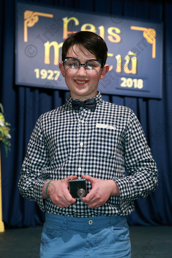 Feis20022018Tue49 
 49
Bronze Medallist Chulainn Lyons from Bishopstown.
 Speech and Drama Class: 327: “The Hartland Memorial Perpetual Trophy” Dramatic Solo Section 2 12 Yearsand Under Feis Maitiú 92nd Festival held in Fr. Mathew Hall. EEjob 20/02/2018 Picture: Gerard Bonus.