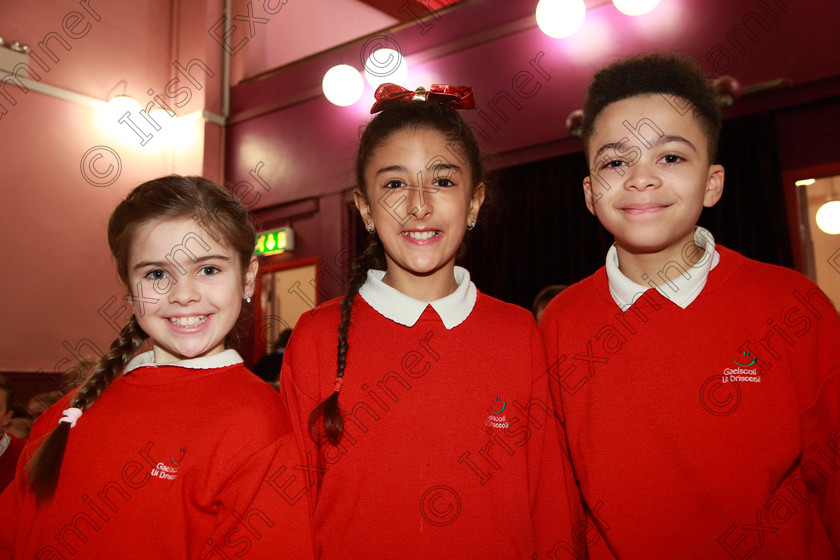 Feis28022019Thu35 
 35
Ciara Courtney, Fatouma Hammai amd Isaiah O’ Ladiran from Gaelscoil Uí Drisceoil Glanmire.

Class: 85: The Soroptimist International (Cork) Perpetual Trophy and Bursary”
Bursary Value €130 Unison or Part Choirs 13 Years and Under Two contrasting folk songs.

Feis Maitiú 93rd Festival held in Fr. Mathew Hall. EEjob 28/02/2019. Picture: Gerard Bonus