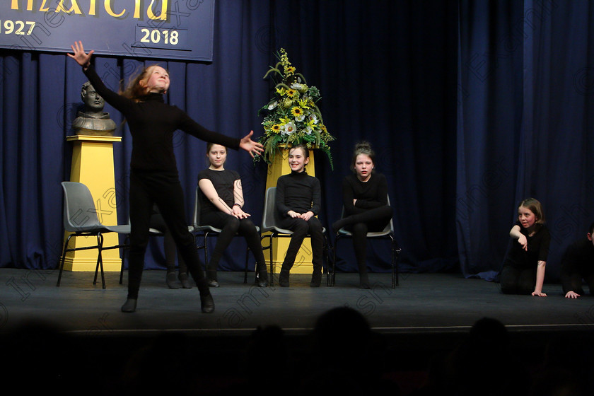 Feis23022018Fri87 
 87
Ellis Stage School Timoleague Group performing “The Circus”.
 Speech and Drama Class: 468 “The Ide McSweeney Perpetual Cup” Group Mime 11 Years and Under Feis Maitiú 92nd Festival held in Fr. Mathew Hall. EEjob 23/02/2018 Picture: Gerard Bonus.