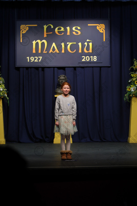 Feis12032018Mon25 
 25
Ruby Good reciting her poem
 Speech and Drama Class: 365: Solo Verse Speaking Girls 10 Years and Under Section 4 Feis Maitiú 92nd Festival held in Fr. Mathew Hall. EEjob 12/03/2018 Picture: Gerard Bonus