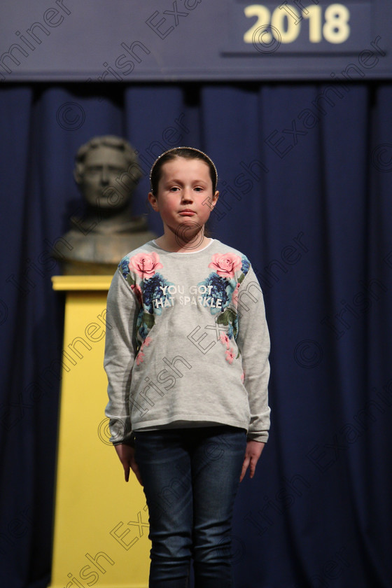 Feis25032018Sun42 
 42
Katie Maxwell reciting her poem

Speech and Drama Class: 366: Solo Verse Speaking Girls 9 Years and Under Section 5 Feis Maitiú 92nd Festival held in Fr. Mathew Hall. EEjob 25/03/2018 Picture: Gerard Bonus