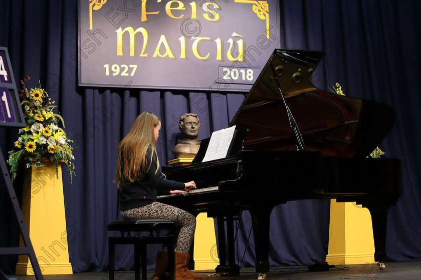 Feis31012018Wed04 
 4
Maeve Hannon from Wellington Road performing.
 Class: 164: Piano Solo 14 years and under. Feis Maitiú 92nd Festival held in Fr. Matthew Hall. EEjob 31/01/2018 Picture: Gerard Bonus