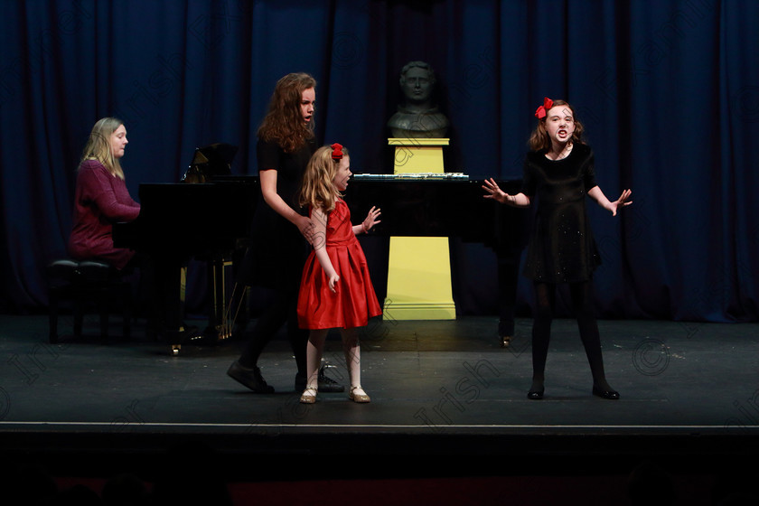 Feis0103202052 
 49~54
Sarah Jane, Sophie and Ellie Kennedy from Killeens performing.

Class:596: Family Class

Feis20: Feis Maitiú festival held in Father Mathew Hall: EEjob: 01/03/2020: Picture: Ger Bonus.