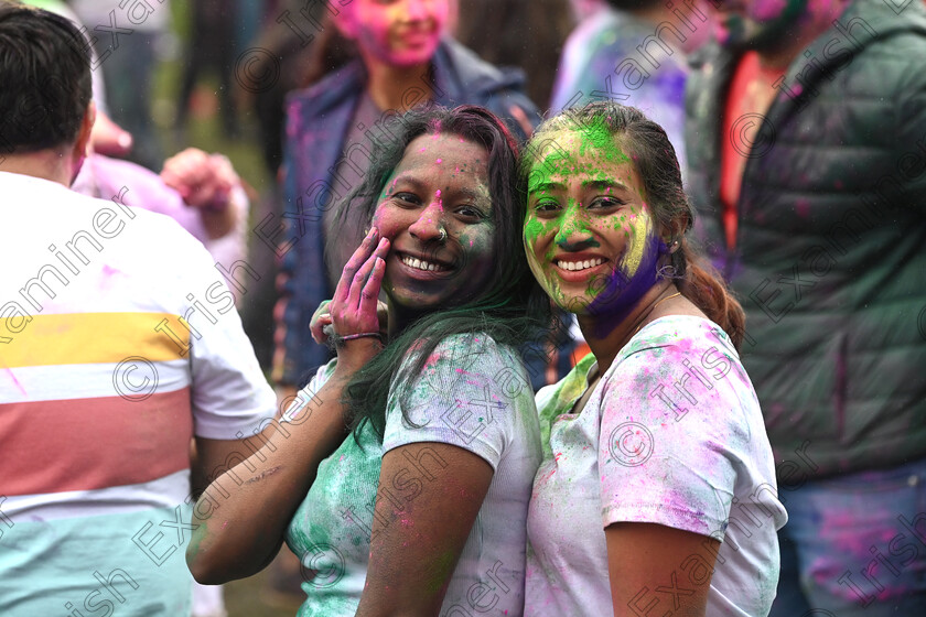 LC-more-holi-01 
 Friends Vismaya and Panchami covered in coloured paint powder at the celebrations. The Indian community in Cork celebrated the 'Holi' Festival of Colours, marking the arrival of spring and the end of winter , at Fitzgerald's Park Cork on Sunday 24th March 2024. Pic; Larry Cummins