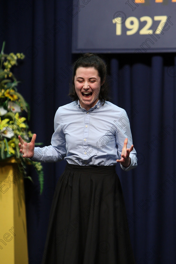 Feis26022018Mon38 
 35~36
Roisín Hynes from Bishopstown performed “Our Town”.

Speech and Drama Class: 325: “The Kilbrogan Perpetual Cup” and “Musgrave Ltd. Bursary” Bursary Value €130 Dramatic Solo 17 Years and Under Feis Maitiú 92nd Festival held in Fr. Mathew Hall. EEjob 26/02/2018 Picture: Gerard Bonus.