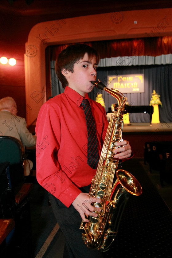 Feis30012018Tueo21 
 21
Emile Moisy from Innishannon playing the Saxophone.
 EEjob 30/01/2018 
Feis Maitiú 92nd Festival held in Fr. Matthew Hall 
Picture: Gerard Bonus

Instrumental Music. 
Class: 214: “The Casey Perpetual Cup” Woodwind Solo12 years and Under.