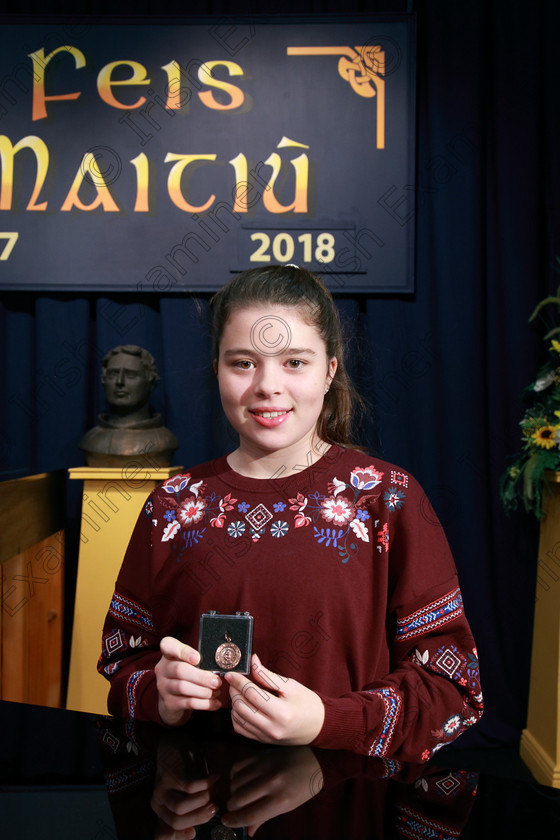 Feis06022018Tue29 
 29
Bronze Medallist Sinéad McCarthy from Ballincollig.
 Instrumental Music Class: 204: Brass Solo 14 Years and Under Feis Maitiú 92nd Festival held in Fr. Mathew Hall. EEjob 05/02/2018 Picture: Gerard Bonus.