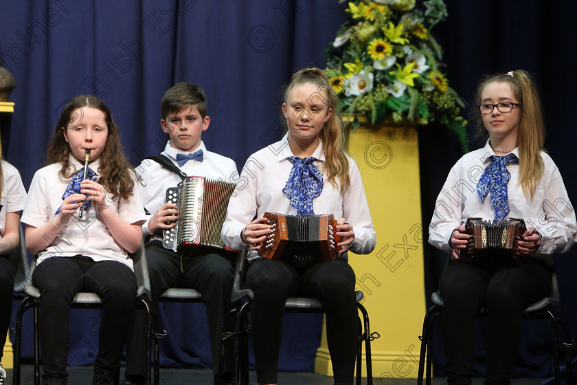 Feis23032018Fri16 
 15~18
Comhaltas Uí Mac Choille Midleton performing.
 Ceol agus Amhránaíocht Traidisiúnta Class: 551: Grupa Ceoil “Corn Evening Echo” 14 Bliana D’Aois Nó Faoina Feis Maitiú 92nd Festival held in Fr. Mathew Hall. EEjob 23/03/2018 Picture: Gerard Bonus