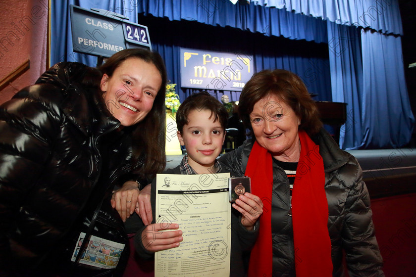 Feis0402109Mon13 
 13
Bronze Medallist Killian McCarthy from Blackrock with his Mother Joy Roncken and teacher Una Kindlon.

Class: 242: Violin Solo 8 Years and Under (a) Carse–Petite Reverie (Classical Carse Bk.1) (b) Contrasting piece not to exceed 2 minutes.

Feis Maitiú 93rd Festival held in Fr. Matthew Hall. EEjob 04/02/2019. Picture: Gerard Bonus