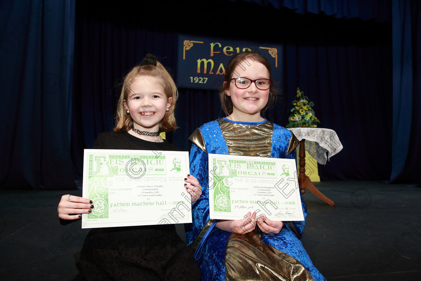 Feis08032019Fri24 
 24
Commended Eimear Barry Murphy from Ballincollig and Sophie Berminghan from Blarney.

Class: 328: “The Fr. Nessan Shaw Memorial Perpetual Cup” Dramatic Solo 10YearsandUnder –Section 1 A Solo Dramatic Scene not to exceed 4 minutes.

Feis Maitiú 93rd Festival held in Fr. Mathew Hall. EEjob 08/03/2019. Picture: Gerard Bonus