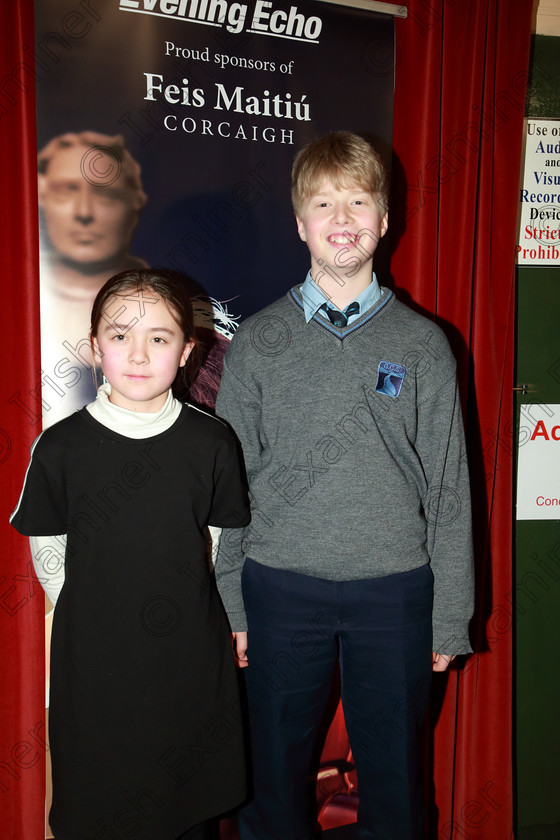 Feis0602109Wed18 
 18
Performer Katie Foster from Cahersiveen, Kerry with her cousin Mark Foster from Kinsale.

Class: 160: “The Kathleen Davis Memorial Perpetual Cup” Piano Repertoire 12Years and Under Programme of contrasting style and period, time limit 10 minutes.

Feis Maitiú 93rd Festival held in Fr. Matthew Hall. EEjob 06/02/2019. Picture: Gerard Bonus