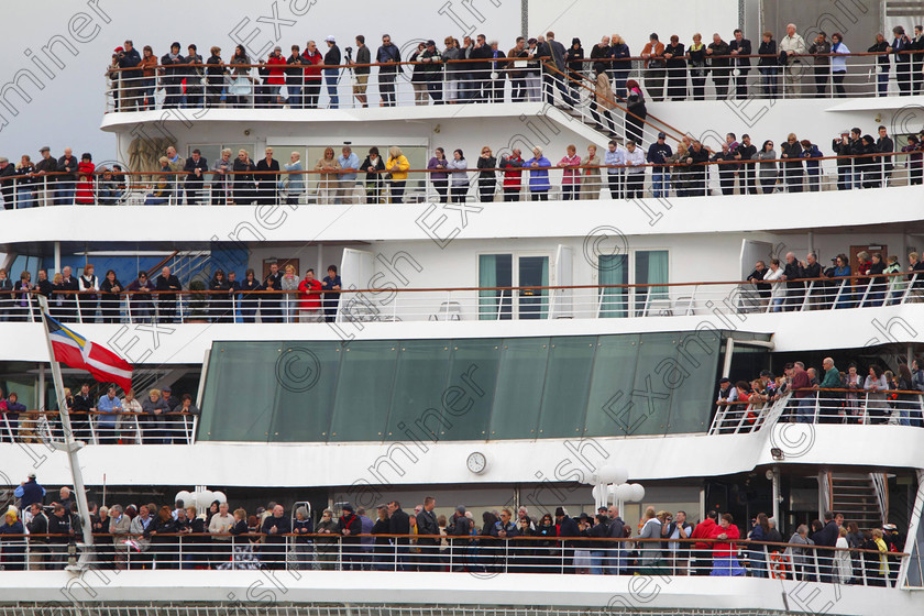 SEA Titanic 170619 
 Passengers line the decks of the Balmoral cruise ship as they leave Southampton docks on the official Titanic centenary voyage. PRESS ASSOCIATION Photo. Picture date: Sunday April 8, 2012. 1,309 passengers will be marking the centenary of the Titanic disaster on the night of April 14, 1912 with lectures and will eat food the same as was served aboard the ill-fated liner. They will then visit Nova Scotia where some of the victims are buried before ending the 12 day trip in New York. Photo credit should read: Chris Ison/PA Wire