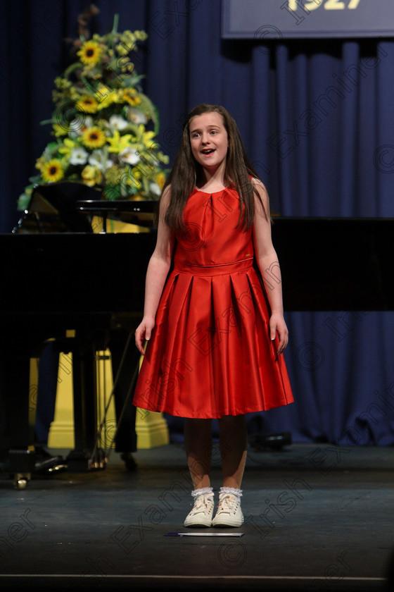 Feis05032018Mon31 
 31
Robyn Morrissey performing
 Singing and School Choirs Class: 53: Girls Solo Singing 13 Years and Under –Section 2 Feis Maitiú 92nd Festival held in Fr. Mathew Hall. EEjob 05/03/2018 Picture: Gerard Bonus.