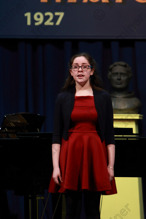 Feis04032019Mon14 
 14
Gráinne Cody singing.

Class: 53: Girls Solo Singing 13 Years and Under–Section 2John Rutter –A Clare Benediction (Oxford University Press).

Feis Maitiú 93rd Festival held in Fr. Mathew Hall. EEjob 04/03/2019. Picture: Gerard Bonus