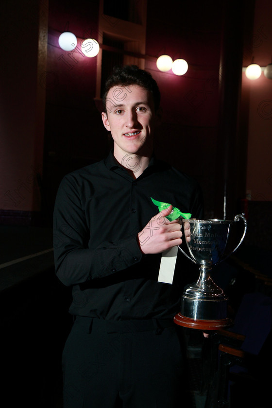 Feis07022018Wed33 
 32~33
Shane Brennan from Ballincollig winner of the “The John Malone Memorial Perpetual Trophy and Bursaries” Bursaries Value €100 Piano Repertoire 16 Years and Under; Instrumental Music Class 158 Feis Maitiú 92nd Festival held in Fr. Mathew Hall. EEjob 05/02/2018 Picture: Gerard Bonus.