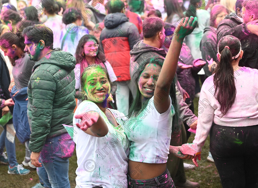 LC-more-holi-04 
 Friends Vismaya and Panchami covered in coloured paint powder at the celebrations. The Indian community in Cork celebrated the 'Holi' Festival of Colours, marking the arrival of spring and the end of winter , at Fitzgerald's Park Cork on Sunday 24th March 2024. Pic; Larry Cummins