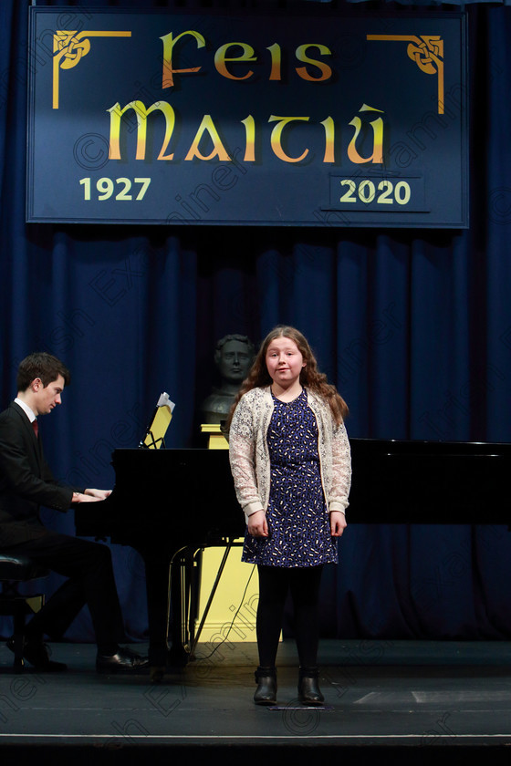 Feis07022020Fri06 
 6
Molly Reidy from Killarney performing.

Class:54: Vocal Girls Solo Singing 11 Years and Under

Feis20: Feis Maitiú festival held in Father Mathew Hall: EEjob: 07/02/2020: Picture: Ger Bonus.