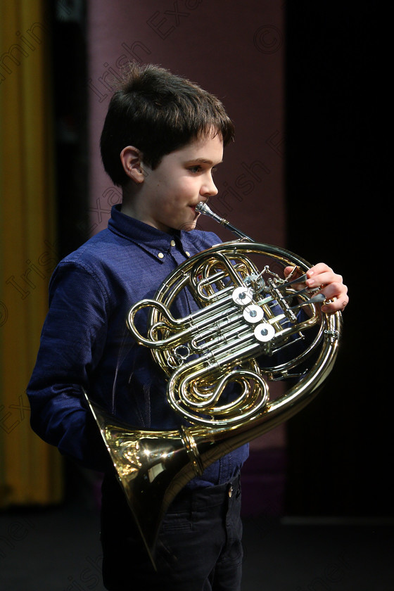 Feis06022018Tue07 
 7
Cian O’Brien from Rochestown playing the French horn.
 Instrumental Music Class: 205: Brass Solo 12 Years and Under Feis Maitiú 92nd Festival held in Fr. Mathew Hall. EEjob 05/02/2018 Picture: Gerard Bonus.