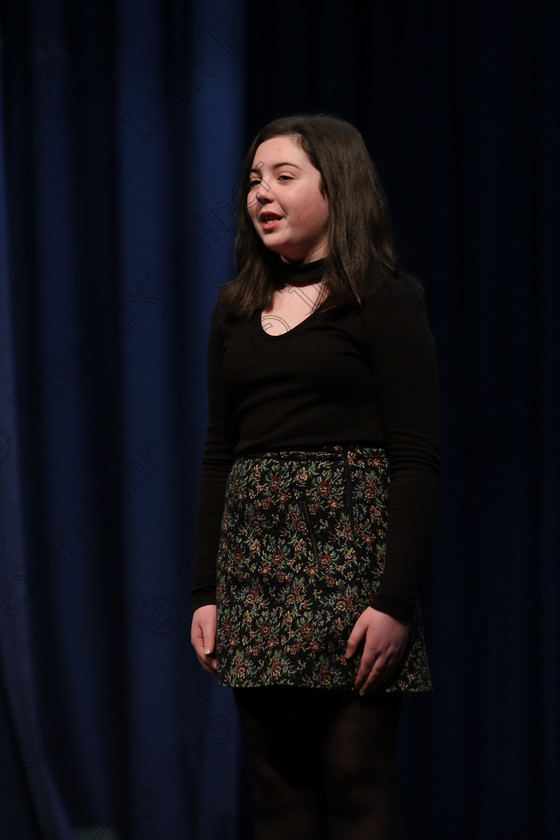 Feis22022018Thu16 
 16
Caoimhe Lonergan performing.
 Speech and Drama Classes: 363: Solo Verse Speaking Girls 12 Years and Under –Section 1
Feis Maitiú 92nd Festival held in Fr. Mathew Hall. EEjob 22/02/2018 Picture: Gerard Bonus.