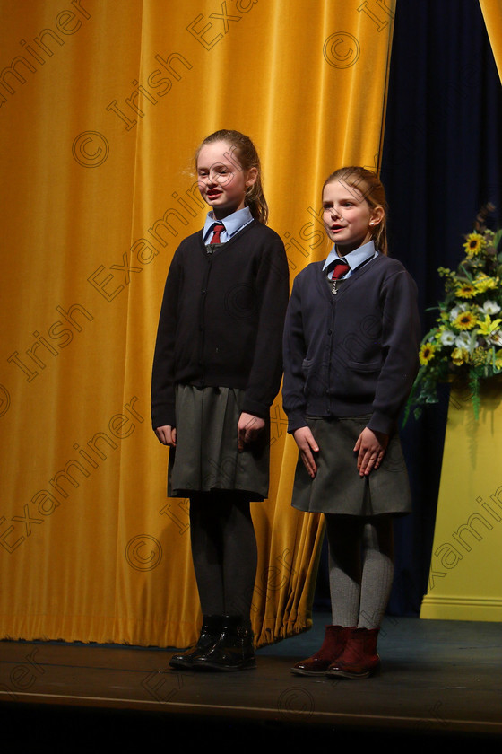 Feis20032018Tue39 
 39~42
Bronze Medallists Duo Lucy Matson and Sarah O’Sullivan from Ovens for their performance of “A Little Princess”.
 Speech and Drama Class: 313: Dramatic Duo 8 Years and Under Feis Maitiú 92nd Festival held in Fr. Mathew Hall. EEjob 20/03/2018 Picture: Gerard Bonus.