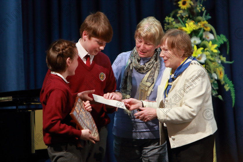 Feis28022019Thu50 
 50
Tess Hogan president of Soroptimist International (Cork) with Rowena Murphy presenting “The Soroptimist International (Cork) Perpetual Trophy and Bursary” Bursary Value €130 to Amy Jo Nic Liam and Seárlas Ó Duinneacha from Gaelscoil Uí Eigeartaigh Cobh.

Class: 85: The Soroptimist International (Cork) Perpetual Trophy and Bursary”
Bursary Value €130 Unison or Part Choirs 13 Years and Under Two contrasting folk songs.

Feis Maitiú 93rd Festival held in Fr. Mathew Hall. EEjob 28/02/2019. Picture: Gerard Bonus