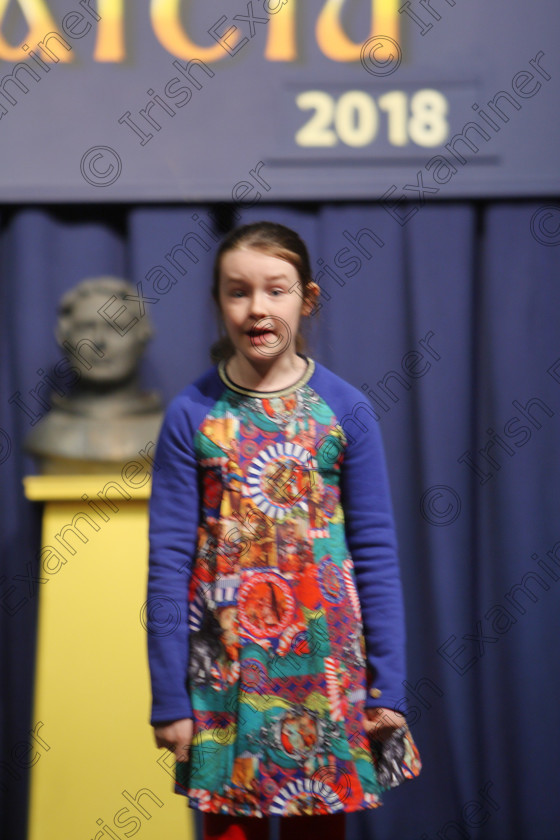 Feis25032018Sun26 
 26
Commended Marie Coleman reciting poem.
 Speech and Drama Class: 365: Solo Verse Speaking Girls 10 Years and Under Section 5 Feis Maitiú 92nd Festival held in Fr. Mathew Hall. EEjob 25/03/2018 Picture: Gerard Bonus