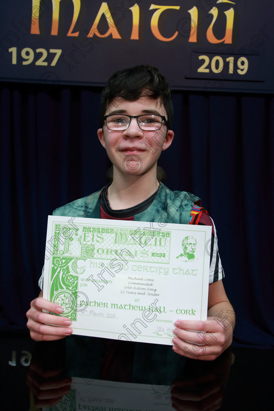 Feis04032019Mon48 
 48
Commended Michael Long from Whites Cross.

Feis Maitiú 93rd Festival held in Fr. Mathew Hall. EEjob 04/03/2019. Picture: Gerard Bonus

Feis Maitiú 93rd Festival held in Fr. Mathew Hall. EEjob 04/03/2019. Picture: Gerard Bonus