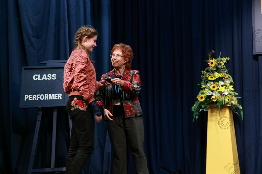 Feis21022018Wed49 
 49
Adjudicator Priscilla Morris presenting Anna Scott with her Silver Medal for her performance of “After Juliet”.
 Speech and Drama Class: 327: “The Hartland Memorial Perpetual Trophy” Dramatic Solo12 years and under section 3 Feis Maitiú 92nd Festival held in Fr. Mathew Hall, EEjob 21/02/2018 Picture: Gerard Bonus.