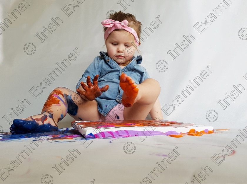 2018-02-21-15-38-09 
 2 year old Freya Fitzgerald,glanmire,enjoying her 'paint smash' 2nd birthday. Picture: Niamh Fitzgerald