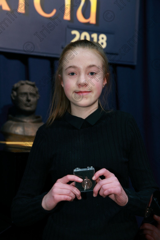 Feis05022018Mon18 
 18
Bronze Medallist Heather Morrison from Montenotte. 
 Instrumental Music Class: 239: Violin Solo14 Years and Under Feis Maitiú 92nd Festival held in Fr. Matthew Hall. EEjob 05/02/2018 Picture: Gerard Bonus.