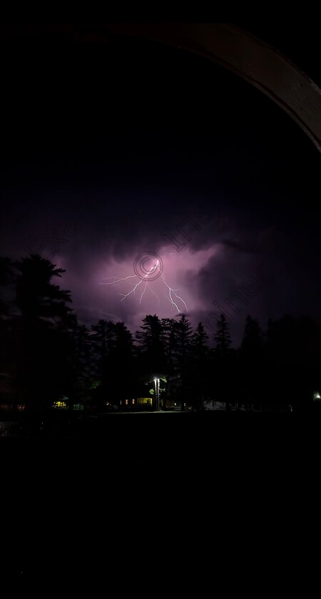 Lightning Strikes 
 Lightning strikes above Tyler Hill summer camp in Pennsylvania, USA, August 2023