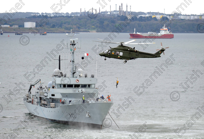 DENIS cobh 18250684 
 IE LIVE NEWS 14/4/12 ... 
The Aer Corps and the L.E. Aoife involved in the search & rescue display by the Emergency Services and the Defence Forces during the Titanic 100th anniversary commemoration events in Cobh.
Picture Denis Minihane.