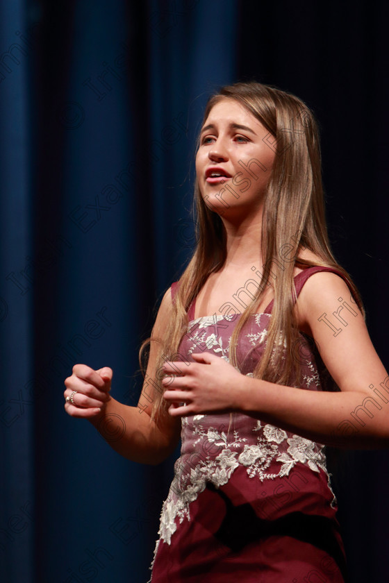 Feis26022019Tue82 
 81~82
Silver Medal: Katelyn Davis from Broadford Co. Limerick singing “On My Lips Every Kiss Is Like Wine”.

Class: 20: “The Junior Light Opera Perpetual Trophy” Solo Light Opera 17 Years and Under Solo from any Light Opera.

Feis Maitiú 93rd Festival held in Fr. Mathew Hall. EEjob 26/02/2019. Picture: Gerard Bonus