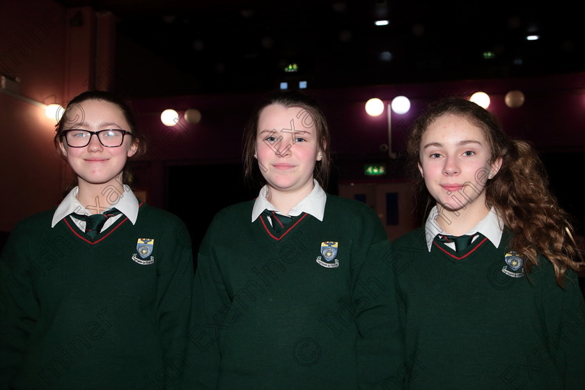 Feis12042018Thu43 
 43
Lauren Fitzgerald, Amy Keane and Aoibhe Quirke from Cashel Community School. 
 Singing Class: 83: “The Loreto Perpetual Cup” Secondary School Unison Choirs Feis Maitiú 92nd Festival held in Fr. Mathew Hall. EEjob 12/04/2018 Picture: Gerard Bonus