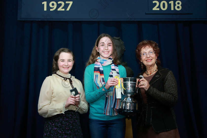 Feis20022018Tue95 
 95
Silver Medallist Faye Herlihy, from Ballinhassig; Overall Cup winner Rebekah McKeown from Cobh and Adjudicator Priscilla Morris.
 Speech and Drama Class: 326: “The James O’Donovan Memorial Perpetual Cup” “Year sand Dramatic Solo 14 Section 2 Under Feis Maitiú 92nd Festival held in Fr. Mathew Hall. EEjob 20/02/2018 Picture: Gerard Bonus.