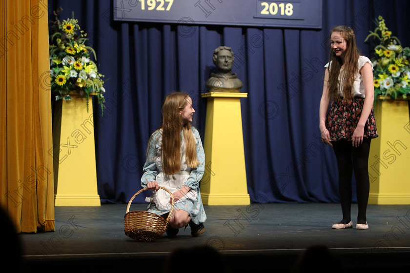 Feis22022018Thu49 
 49~50
Sophie O’Keeffe team performing “When Maggie was there”.
 Speech and Drama Classes: 310: “The Peg Hallahan Perpetual Trophy” Dramatic Duo 14 Years and Under Feis Maitiú 92nd Festival held in Fr. Mathew Hall. EEjob 22/02/2018 Picture: Gerard Bonus.