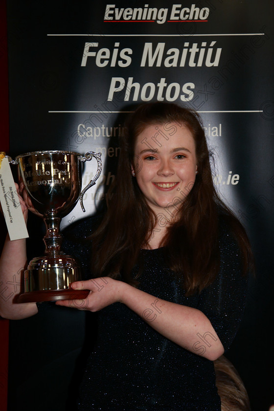 Feis05032018Mon48 
 48
Cup Winner Siomha Marron from Glanmire.
 Singing and School Choirs Class: 51: “The Mollie Petrie Memorial Cup” Girls Solo Singing 18 Years and Under Feis Maitiú 92nd Festival held in Fr. Mathew Hall. EEjob 05/03/2018 Picture: Gerard Bonus