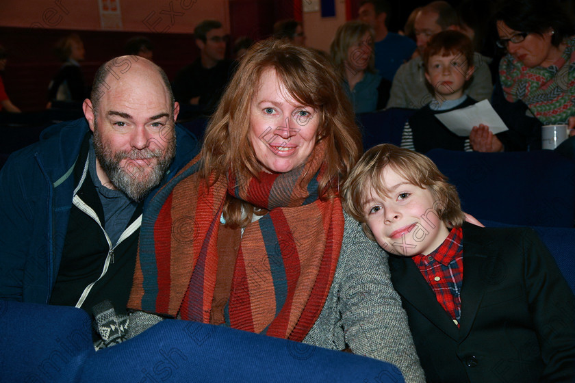 Feis24022018Sat60 
 60
Performer Cal Leggett-Bohane with his Mother Róisín Leggett and Michael Bohane from Ballinlough.
 Speech and Drama Class: 381: Solo Verse Speaking Boys 8 Years and Under Section 2 Feis Maitiú 92nd Festival held in Fr. Mathew Hall. EEjob 24/02/2018 Picture: Gerard Bonus.