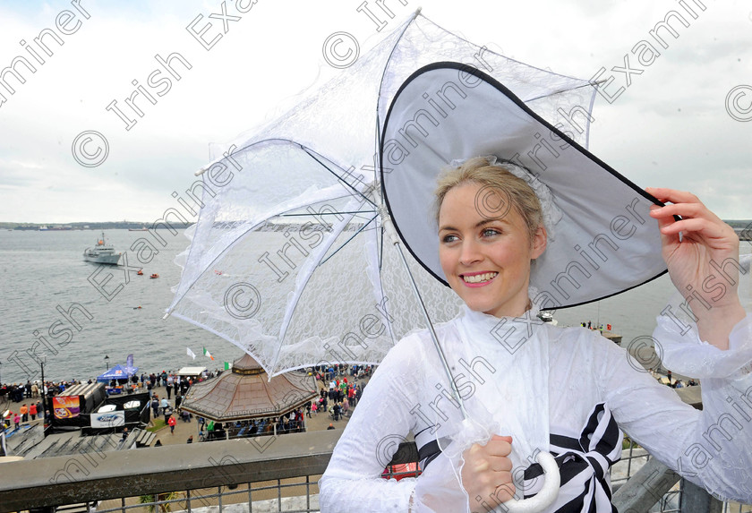 DENIS cobh 12250677 
 IE LIVE NEWS 14/4/12 ... 
Jane O'Connor, Cobh Community Rose, was one of the judges in the Commodore Hotel Titanic Commemoration best dressed lady competition in Cobh where a search & rescue display by the Emergency Services and the Defence Forces was also taking place in the backround.
Picture Denis Minihane.