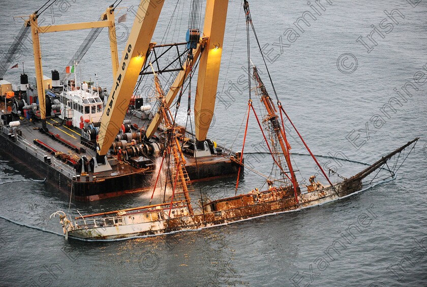 Astrid-ship-23 
 IE LIVE NEWS 09/09/2013 (eoin english story) ... 
The tall ship, Astrid, which foundered on a rocky shore west of Oysterhaven in July, after being salvaged off the Cork coast. 
Picture: Denis Minihane.