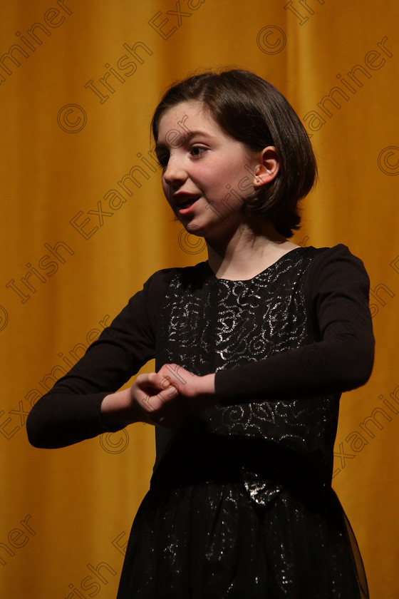 Feis16032018Fri05 
 5~6
Mairéad Stapleton performing “Charlotte's Webb”.
 Speech and Drama Class: 328: “The Fr. Nessan Shaw Memorial Perpetual Cup” Dramatic Solo 10 Years and Under Section 3 Feis Maitiú 92nd Festival held in Fr. Mathew Hall. EEjob 16/03/2018 Picture: Gerard Bonus.