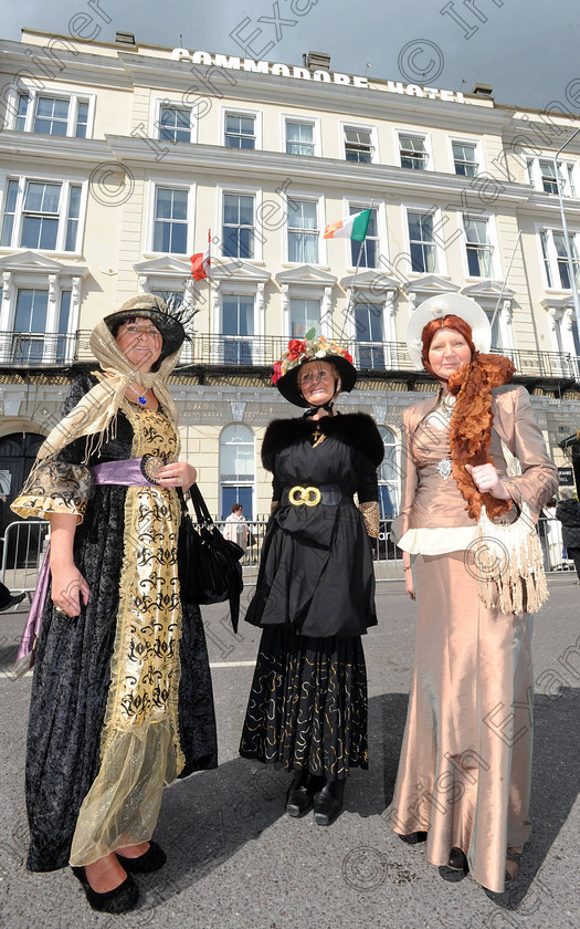 DENIS cobh 10250678 
 IE LIVE NEWS 14/4/12 ... 
In style ... sisters Teresa Delius, Emily Murphy and Marian Britton, Cobh, in Cobh for the Titanic 100th anniversary commemoration events.
Picture Denis Minihane.