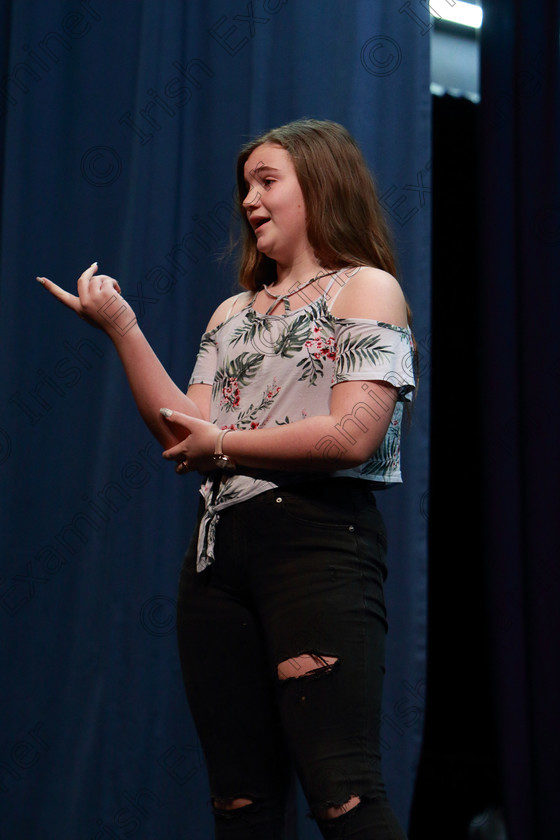 Feis12022020Wed55 
 55
Commended: Amie Catterson from Carrigaline sang A Guy I Kinda Be Into

Class:113: “The Edna McBirney Memorial Perpetual Award” Solo Action Song 12 Years and Under

Feis20: Feis Maitiú festival held in Father Mathew Hall: EEjob: 11/02/2020: Picture: Ger Bonus.