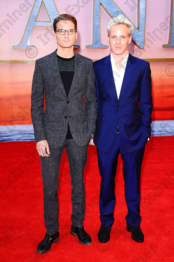 SHOWBIZ Titanic 194757 
 Oliver Proudlock (left) and Jamie Laing arrive for the World Premiere of Titanic 3D at the Royal Albert Hall, London. PRESS ASSOCIATION Photo. Picture date: Tuesday March 27, 2012. Photo credit should read: Ian West/PA Wire