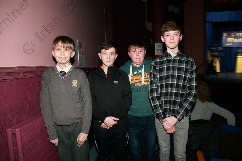 Feis12032018Mon49 
 48~49
Performers Ewan Brennan, CSN; Shane O’Meara, Eoin O’Connor and Fergal Crowley from Castletownroche and Ballinhassig Speech and Drama Class: 376: Solo Verse Speaking Boys 14 Years and Under Feis Maitiú 92nd Festival held in Fr. Mathew Hall. EEjob 12/03/2018 Picture: Gerard Bonus