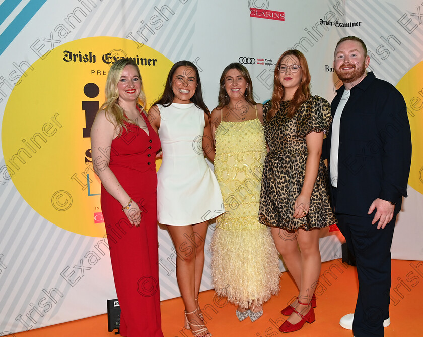 LC-ie-style-64 
 Denise O'Donoghue, Mairead Sheehy, Anna O'Donoghue, Nicole Glennon and James Murphy of The Irish Examiner at City Hall for the Irish Examiner iestylelive2024 at City Hall Cork. Pic Larry Cummins