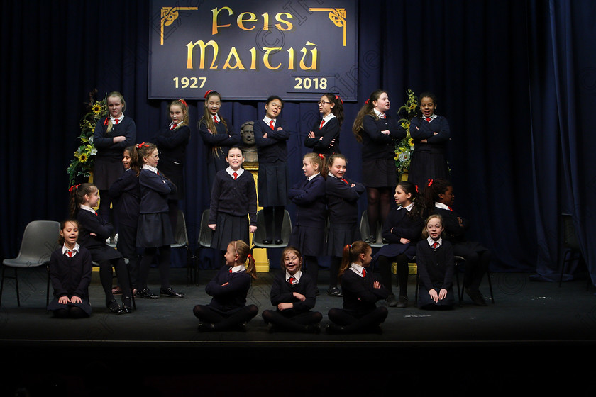 Feis23022018Fri31 
 15~31
St. Vincent’s 4th Class performing.
 Speech and Drama Class: 476: “The Peg O’Mahony Memorial Perpetual Cup” Choral Speaking 4th Class Feis Maitiú 92nd Festival held in Fr. Mathew Hall. EEjob 23/02/2018 Picture: Gerard Bonus.