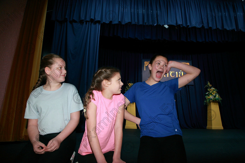 Feis16022018Fri02 
 2
Chloe Hickey Bell, Aoife O’Sullivan and Sophia O’Shea from Tara Ellis Stage School performing “Behind the Blue Door”
 Speech and Drama section 1 Class: 343: Group Improvisation 13YearsandUnder
Feis Maitiú 92nd Festival held in Fr. Mathew Hall. EEjob 16/02/2018 Picture: Gerard Bonus.