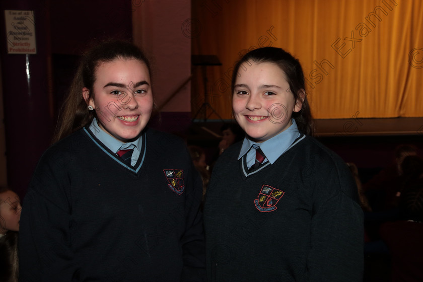 Feis12042018Thu33 
 33
Chloe Hennessy and Saoirse McSweeney from Scoil Aiseiri Chríost.
 Singing Class: 84: “The Sr. M. Benedicta Memorial Perpetual Cup” Primary School Unison Choirs Section 1 Feis Maitiú 92nd Festival held in Fr. Mathew Hall. EEjob 28/03/2018 Picture: Gerard Bonus